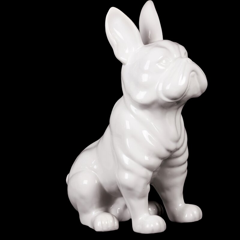 sitting french bulldog figurine in ceramic